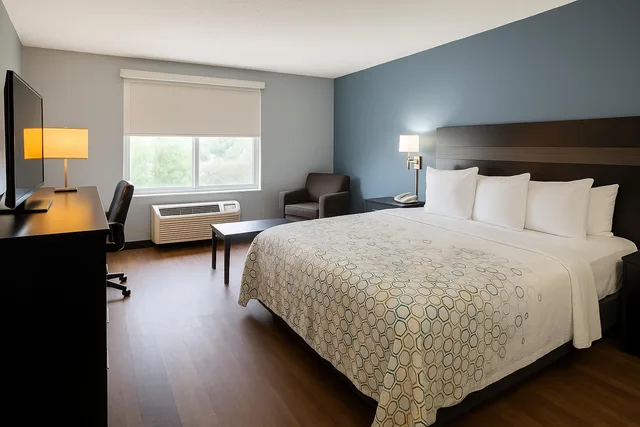 غرفة قياسية بسرير كينج، HomeTown Inn by Red Roof East Syracuse 1/5