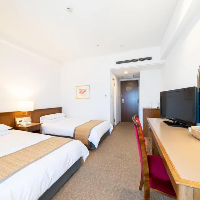 غرفة قياسية بسريرين منفصلين بإطلالة على البحر، Hotel Terrace The Square Hitachi 2/8