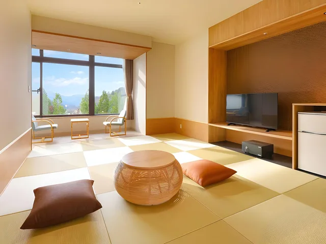 غرفة يابانية قياسية بفرشتي فوتون بأرضية تاتامي، Hotel Kisoji 1/3
