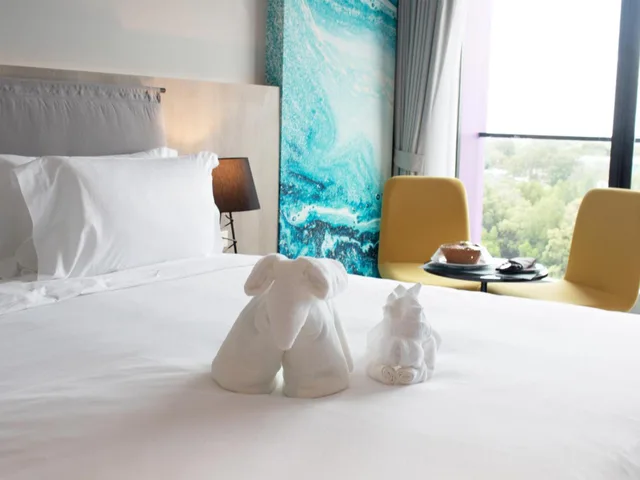 غرفة ديلوكس بسرير مزدوج أو سريرين منفصلين بإطلالة على النهر، Fortune Saeng Chan Beach Rayong 8/10