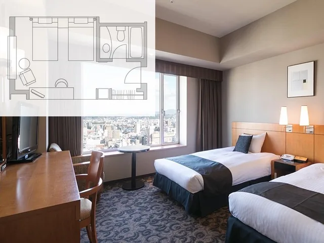Deluxe, Twin Beds, Night View, Hotel Nikko Oita Oasis Tower 1/1