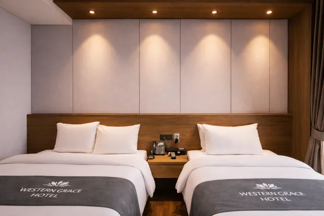 Family, 1 Double and 1 Single Bed, Sea View, Western Grace Hotel 3/3