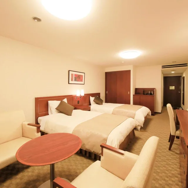 غرفة بسريرين منفصلين بحوض استحمام، Nasukogen Hotel View Palace 2/8