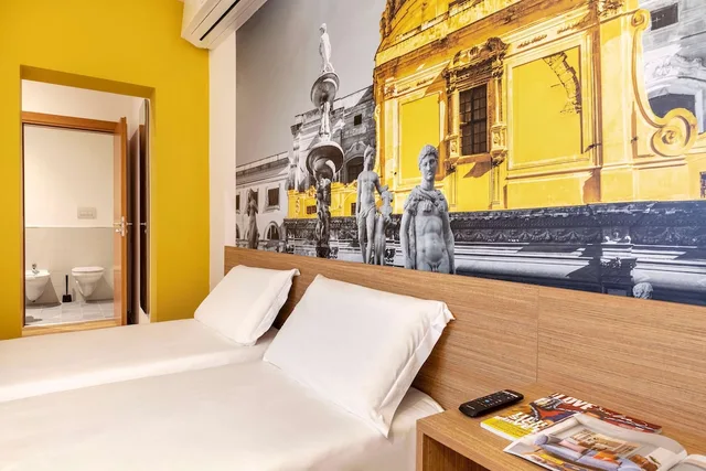 غرفة قياسية بسريرين منفصلين بإطلالة على المدينة، B&B Hotel Palermo Quattro Canti 4/5