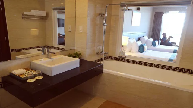 غرفة غراند ديلوكس بسريرين منفصلين بإطلالة على البحر، Sandunes Beach Resort Spa 10/10