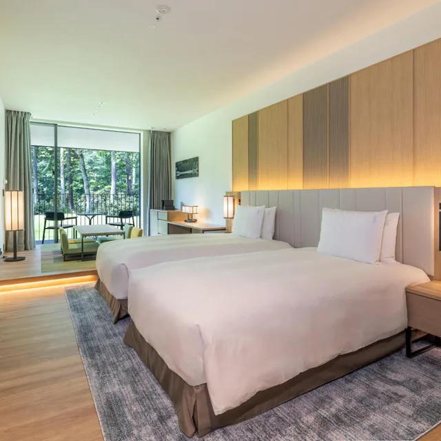 Premium, Futon Bed, Twin Beds, Private Hot Spring Bath, Balcony، ANA Holiday Inn Resort Shinano-omachi Kuroyon 3/6