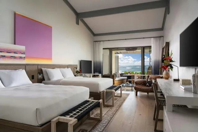 بنغل بسرير كينج مع أريكة مع دخول صالة النادي، The Ritz-Carlton O ahu, Turtle Bay 1/8