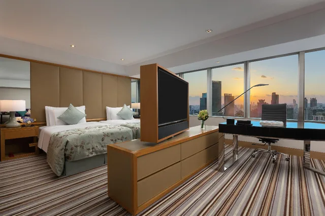 غرفة تنفيذية بسريرين منفصلين بإطلالة، Jin Jiang Tower Hotel 1/1