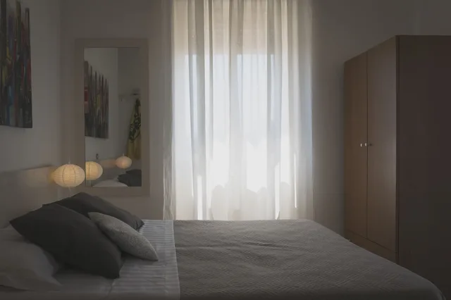 غرفة بسرير كوين وسرير فردي بإطلالة على الحديقة بشرفة، Albergo Minturnae 4/10
