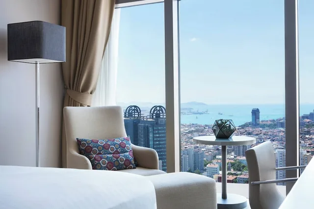 غرفة ديلوكس بسريرين منفصلين بإطلالة على البحر، Istanbul Marriott Hotel Sisli 4/7
