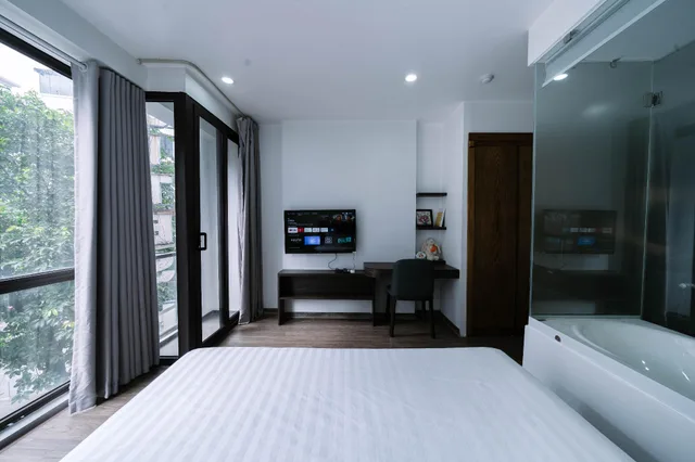 جناح ديلوكس بسرير كوين بغرفة نوم واحدة، Granda Suites Hanoi 1/2