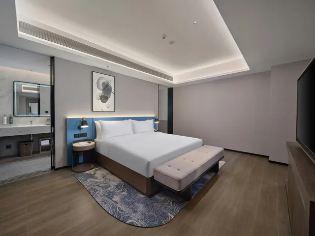 جناح ديلوكس بسرير كينج، Hilton Garden Inn Ji'nan High-Tech Zone 2/3