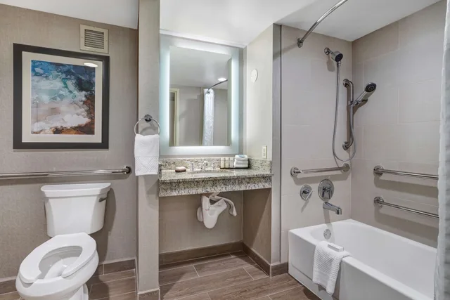 غرفة بسرير كينج مع أريكة لذوي الإعاقة، Embassy Suites by Hilton Seattle Bellevue 7/8