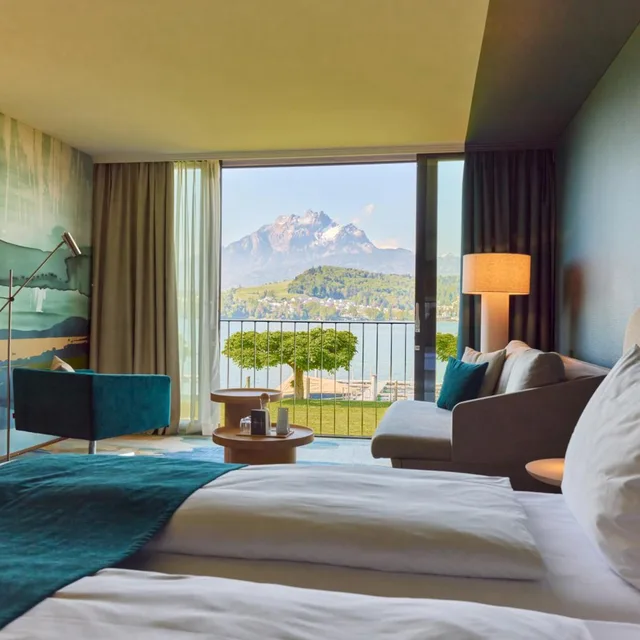 غرفة سوبيريور بإطلالة على البحيرة، Hermitage Lake Lucerne - Beach Club & Lifestyle Hotel 7/10