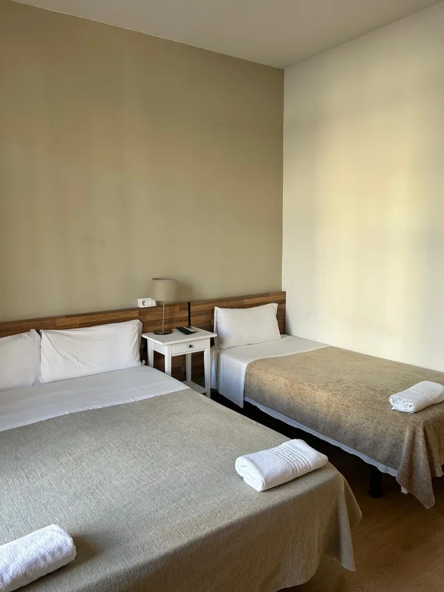 غرفة أساسية ثلاثية بسرير مزدوج وسرير فردي بحمام مشترك، Hostal Delfos 5/10