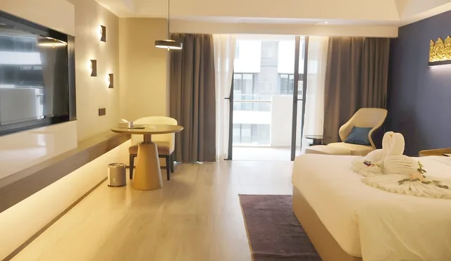 غرفة ديلوكس بسرير كينج بإطلالة على المدينة، Tian Yi International Hotel 6/10
