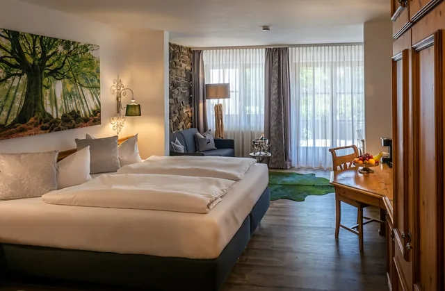 غرفة كومفورت بسرير كينج بإطلالة على الحديقة، Landhotel Goldenes Kreuz 4/10