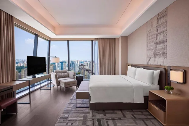 جناح تنفيذي تنفيذي بسرير كينج بإطلالة على المدينة مع دخول الصالة، JW Marriott Hotel Xi'an 3/8