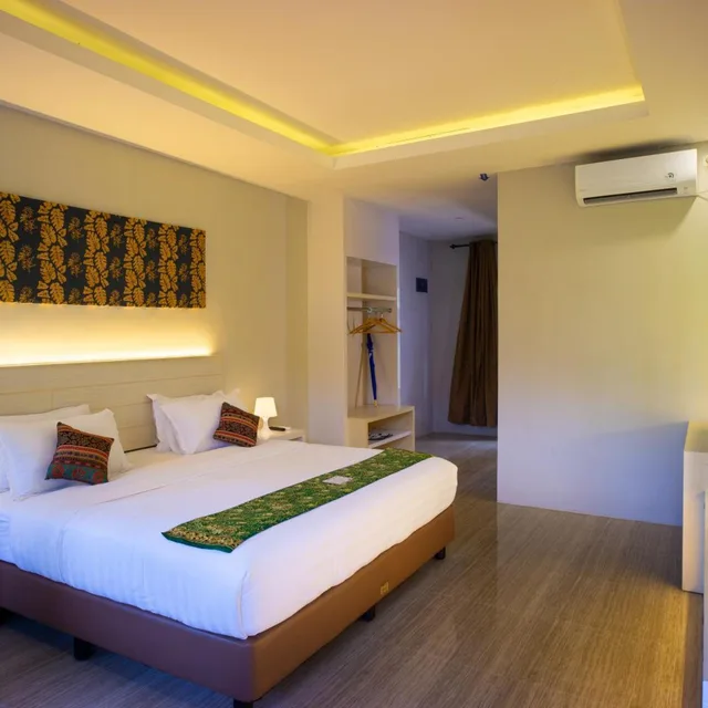 غرفة ديلوكس بسرير كينج بإطلالة على الحديقة، Grand Harvest Resort and Villas 5/10