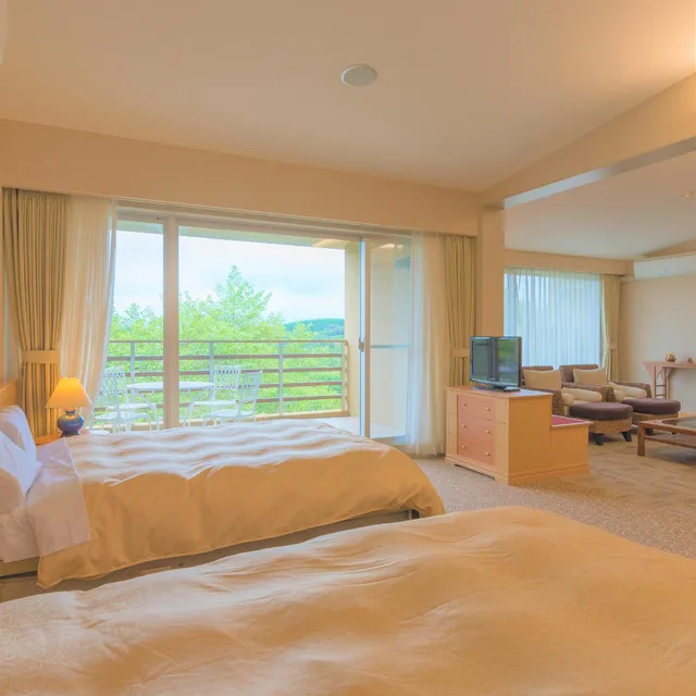 جناح بسريرين منفصلين بإطلالة على الجبل، Relaxia Mineyama Kogen Hotel 1/1