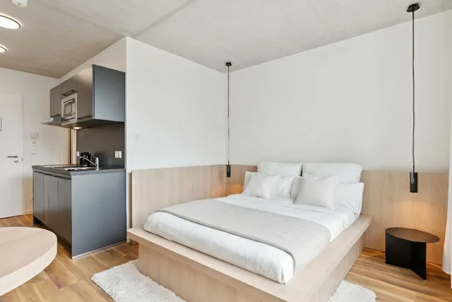 Courtyard, Premium, Studio, Queen Bed، Habyt Berlin Waterfront 2/4