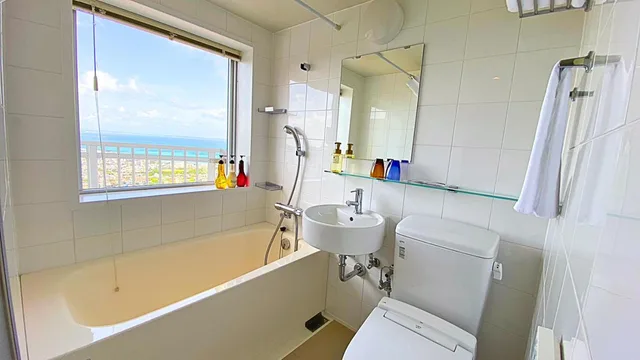 غرفة ديلوكس بسريرين منفصلين بإطلالة على البحر، Yuinchi Hotel Nanjo 3/3