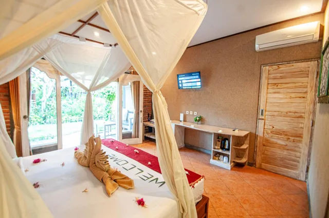 غرفة ديلوكس بسرير مزدوج أو سريرين منفصلين، Kubuku Eco Dive Lodge And Yoga 5/8