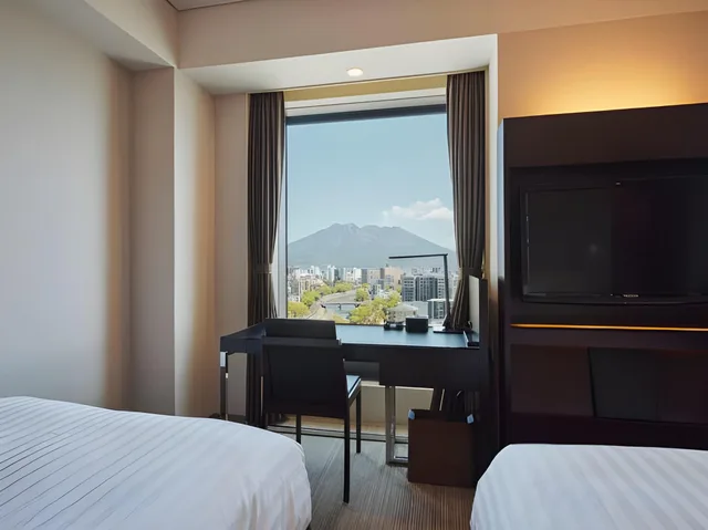 Semi Room, Premium, 2 Semi Double Beds, Side View, Solaria Nishitetsu Hotel Kagoshima 1/1