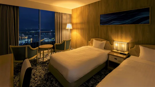 Standard, Twin Beds, Night View، YUMIHARI NO OKA HOTEL 1/1