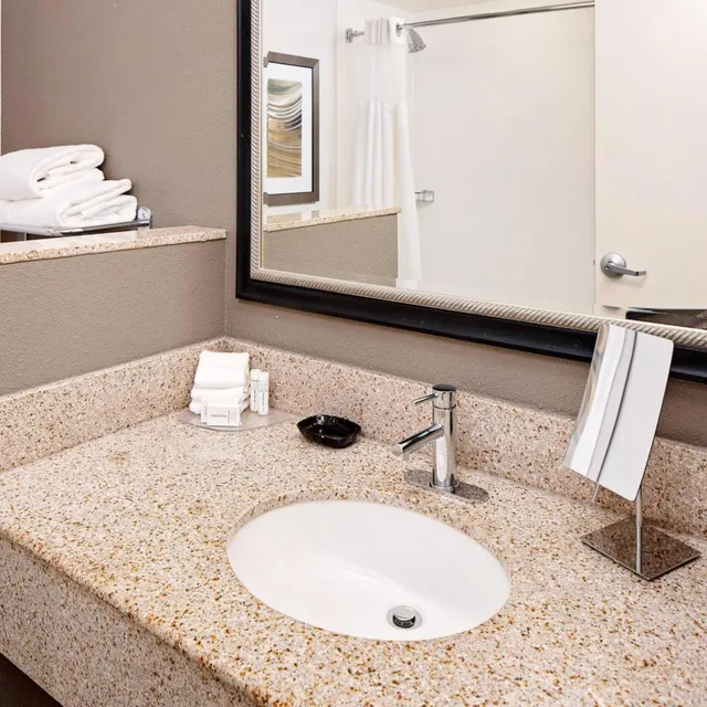 غرفة بسرير كينج بحوض استحمام لذوي الإعاقة، Courtyard by Marriott West Homestead Waterfront 2/2