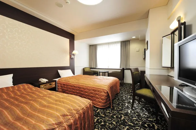غرفة بسريرين منفصلين بإطلالة على النهر، Hotel Global View Kushiro 3/5