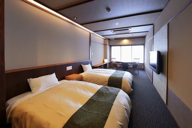 غرفة غربية بسريرين منفصلين بإطلالة على البحر، Hotel BOKAI (ex Yusai No Yado Bokai) 1/3