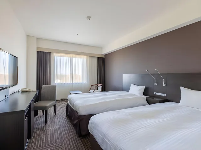غرفة بسريرين منفصلين بإطلالة على المدينة، KKR HOTEL NAGOYA 1/1