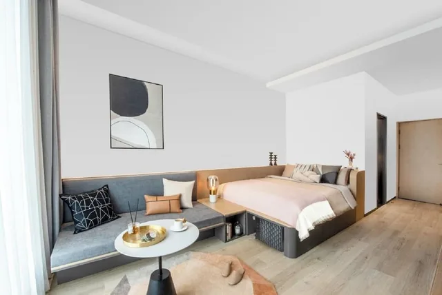 غرفة تنفيذية ثلاثية بسرير كوين مع أريكة، base-Sanlitun Serviced Apartment 7/10
