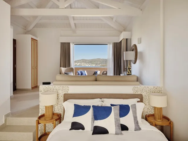 غرفة سوبيريور بسرير كوين بإطلالة على البحر، Angelina Aegina Escape 3/4