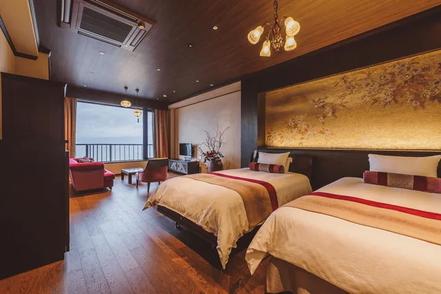 غرفة بسريرين منفصلين بإطلالة على البحيرة، Kamisuwa Onsen Shinyu 1/4