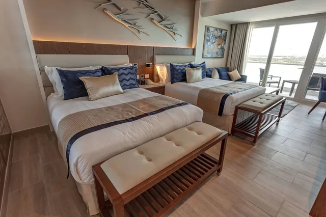 Diamond Club, Junior Suite, Luxury, 2 Queen Beds, Ocean Front, Sofa، Royalton CHIC Cancun, An Autograph Collection (ex Royalton Cancun) 2/10
