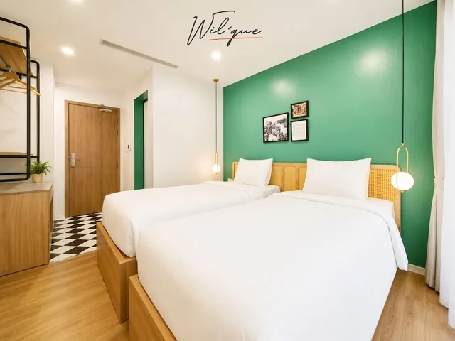 غرفة تنفيذية بسريرين منفصلين بشرفة، Wilque Hotel Hanoi 10/10