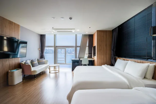غرفة ديلوكس بسريرين منفصلين بإطلالة على البحر، Gwangalli Gray 193 Hotel 1/7