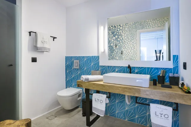 غرفة ديلوكس بسرير مزدوج بإطلالة على المسبح بشرفة، LYO Boutique Hotel 8/9