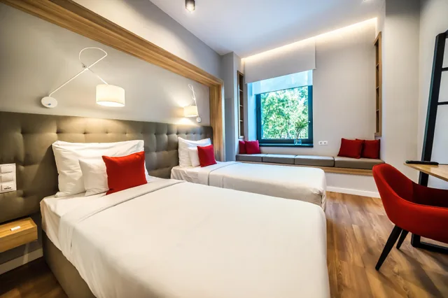 غرفة بسرير مزدوج أو سريرين منفصلين، Up Hotel Budapest 1/2
