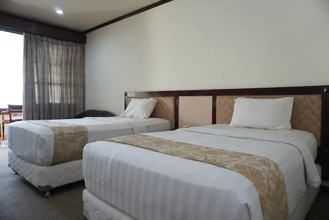 غرفة ديلوكس بسريرين منفصلين بإطلالة على البحيرة بشرفة، Siantar Hotel Parapat 1/7