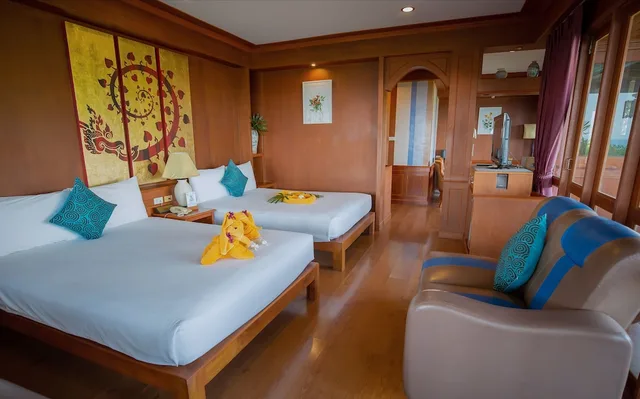 غرفة عائلية بسريرين كوين بإطلالة على البحر بشرفة، Ko Tao Resort - Paradise Zone 1/9