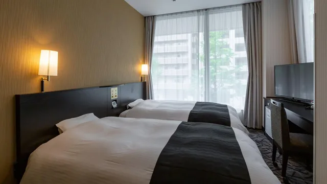 غرفة بريميير بسريرين منفصلين، APA Hotel Sendai-Kotodai-Koen 1/2
