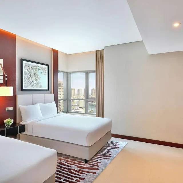 جناح عائلي بإطلالة على البحر بغرفتي نوم، Hilton Doha The Pearl Residences 3/6