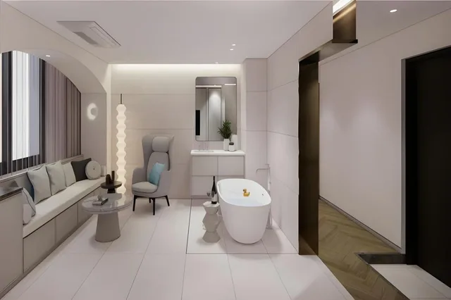جناح ركني بسرير كوين بحوض استحمام، HOTEL D Edition 7/9