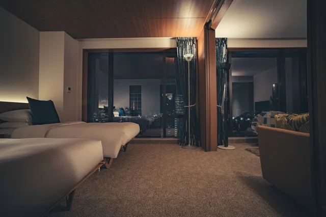 جناح بسريرين منفصلين بإطلالة على المدينة، The Aoyama Grand Hotel 4/10
