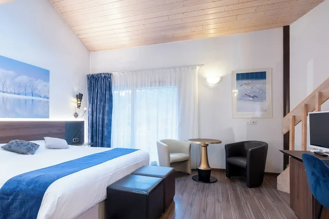 غرفة عائلية رباعية بسرير كوين وسريرين منفصلين، The Originals Thonon Les Bains Larc En Ciel Ex Inter Hotel Thonon Les Bains Larc En Ciel 4/10