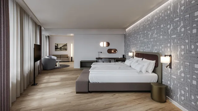 جناح جونيور بسرير كينج وسرير فردي، Hotel Walhalla 1/2