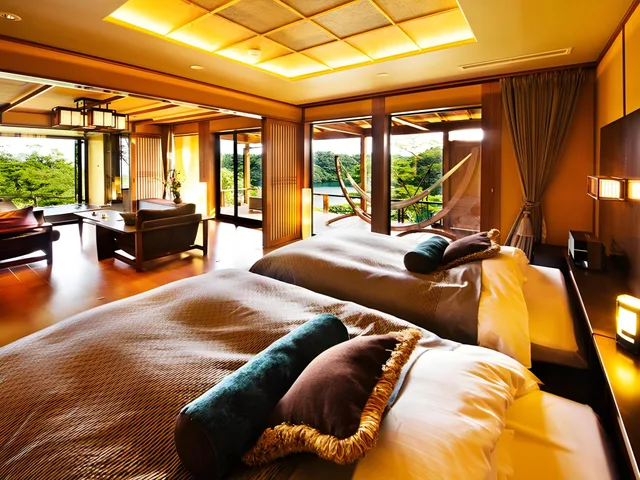 Semi Room, Deluxe, Suite, 2 Semi Double Beds, 3 Futon Beds, Sea View، Hyakurakuso 1/1